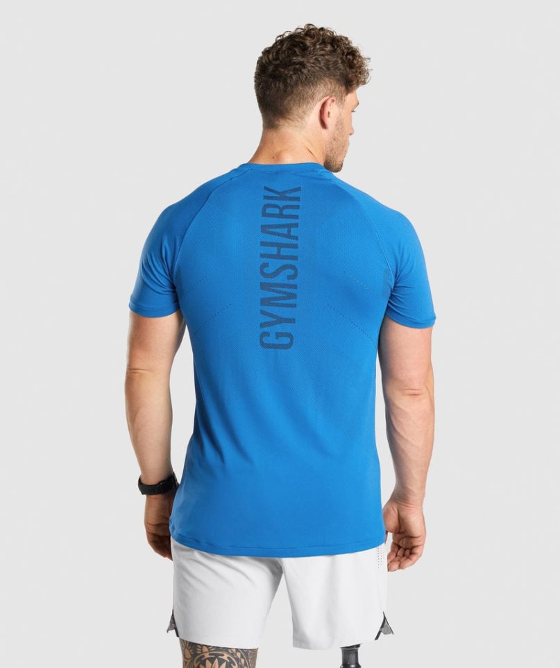 Men's Gymshark Apex Perform T-Shirts Blue | CA 561DN0